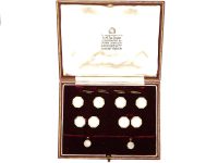 Mid 20th Century 9ct Gold & Mother of Pearl Dress Set in Original Case Retailed by Garrard & Co