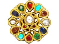 Early 20th Century 18ct Gold Multi Gem Brooch Mounted by Cartier, Paris