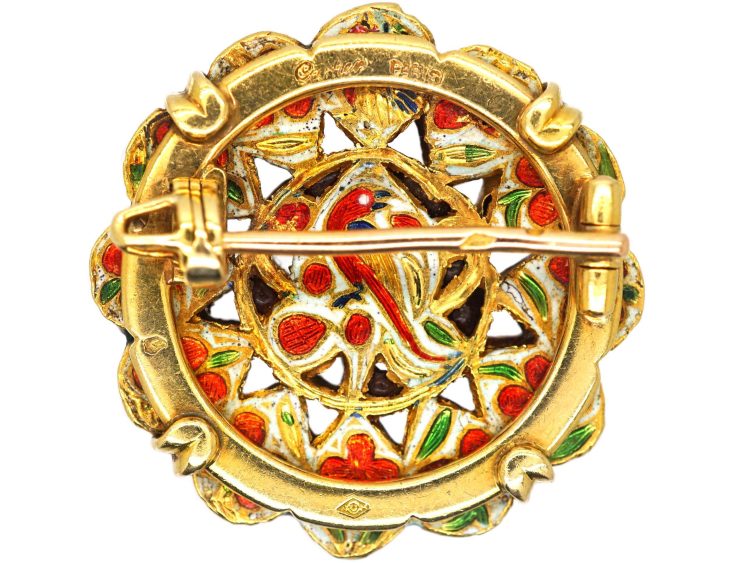 Early 20th Century 18ct Gold Multi Gem Brooch Mounted by Cartier, Paris
