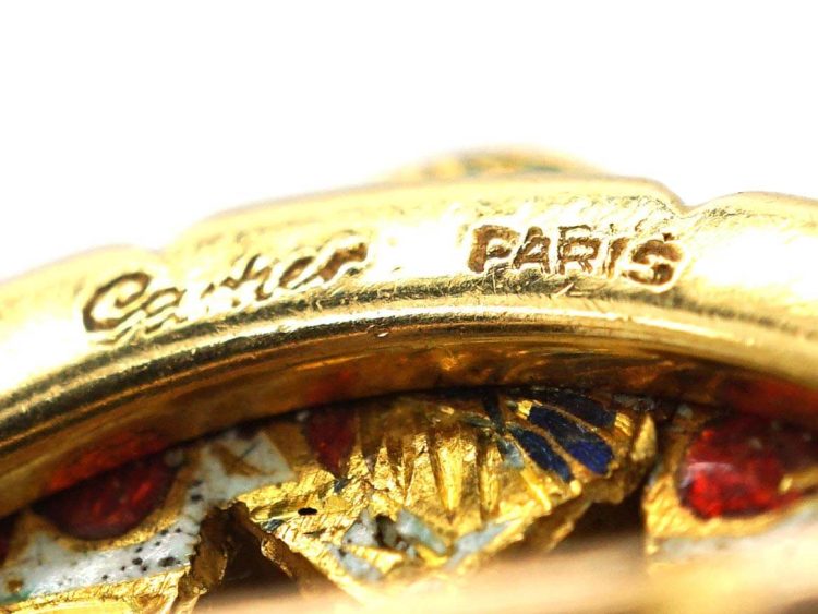 Early 20th Century 18ct Gold Multi Gem Brooch Mounted by Cartier, Paris