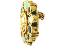 Early 20th Century 18ct Gold Multi Gem Brooch Mounted by Cartier, Paris