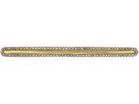 Early 20th Century 18ct Gold & Platinum Narrow Bar Brooch set with Rose Diamonds
