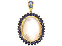 Mid 20th Century 18ct Gold, Moonstone & Sapphire Pendant