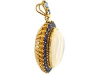 Mid 20th Century 18ct Gold, Moonstone & Sapphire Pendant