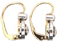 Art Deco 14ct Gold & Platinum Diamond Earrings