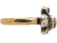 French Early 19th Century Rose Diamond Ring with Heart Shaped Rose Diamond in the Centre