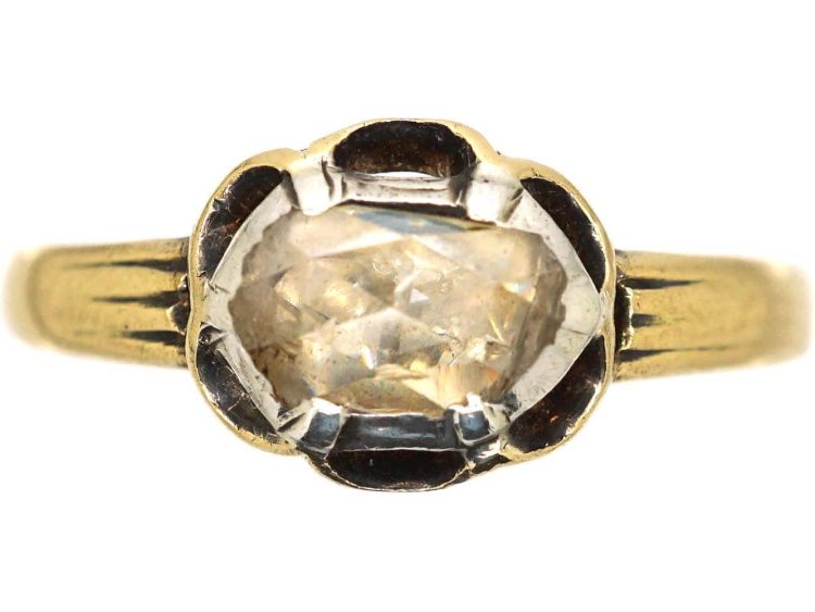 Swedish 19th Century Gold & Silver Rose Diamond Ring