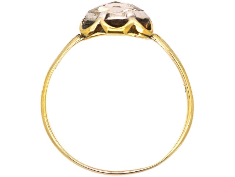 Swedish 19th Century Gold & Silver Rose Diamond Ring
