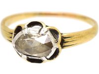 Swedish 19th Century Gold & Silver Rose Diamond Ring