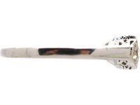 Art Deco Platinum, Emerald & Diamond Three Stone Ring