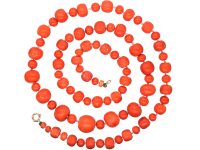 Victorian Long Strand of Coral Beads