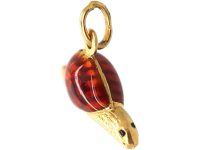 18ct Gold Red Enamel Snail Pendant