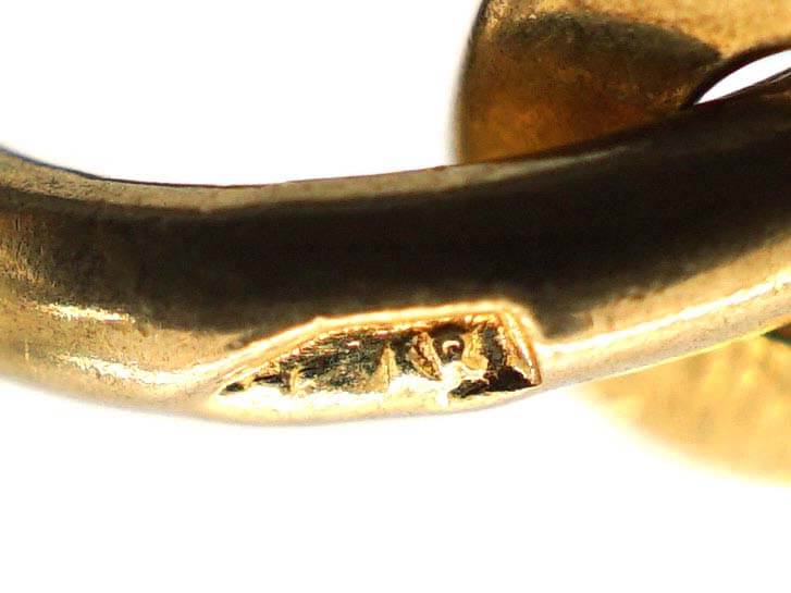 18ct Gold Red Enamel Snail Pendant