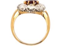 Mid 20th Century 18ct Gold, Large Ruby & Diamond Oval Cluster Ring