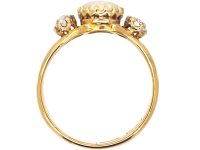 Edwardian 18ct Gold Ring set with an Opal & Two Diamonds