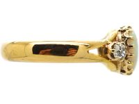 Edwardian 18ct Gold Ring set with an Opal & Two Diamonds