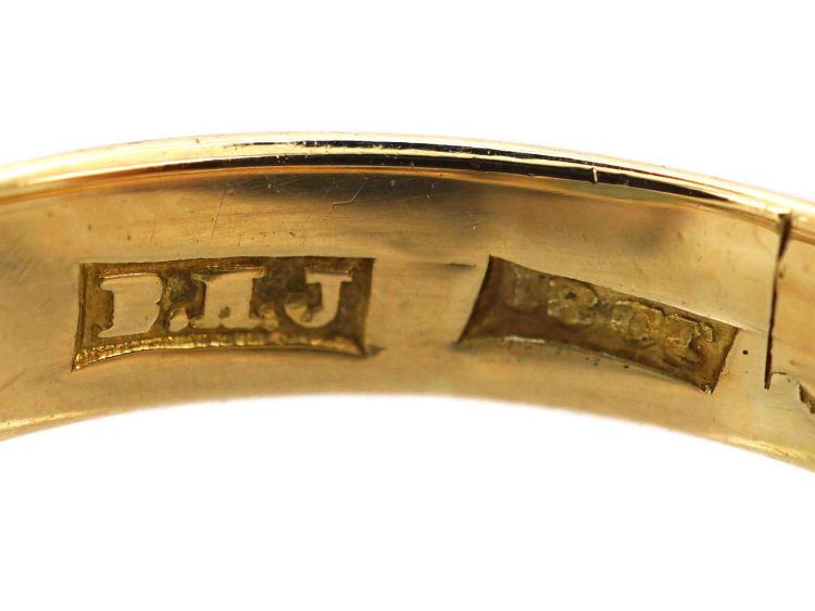 Edwardian 18ct Gold Ring set with an Opal & Two Diamonds