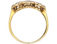 Edwardian 18ct Gold & Platinum Triple Cluster Diamond Ring