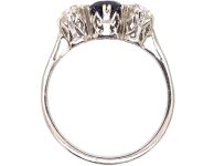 Early 20th Century Platinum, Sapphire & Diamond Three Stone Ring