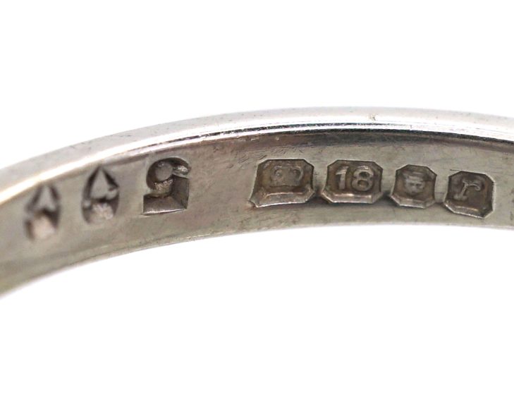 18ct White Gold, Ruby & Diamond Three Stone Ring by Cropp & Farr