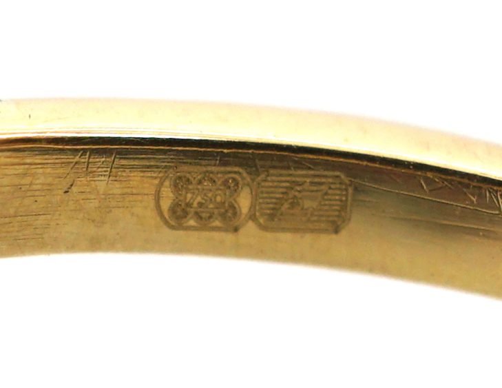 Early 20th Century 18ct Gold & Platinum, Ruby & Diamond Oval Cluster Ring with Rose Diamond Shoulders