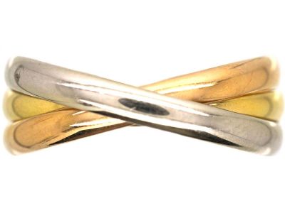 Three Colour Gold Russian Wedding Ring by Cartier
