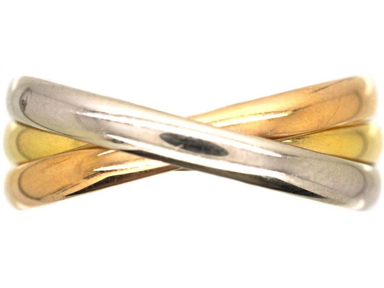 Three Colour Gold Russian Wedding Ring by Cartier