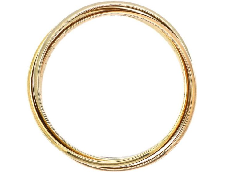 Three Colour Gold Russian Wedding Ring by Cartier