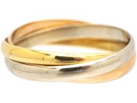 Three Colour Gold Russian Wedding Ring by Cartier