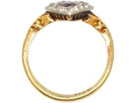 Edwardian 18ct Gold & Platinum Marquise Ring set with a Ruby & Diamonds