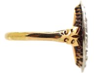 Edwardian 18ct Gold & Platinum Marquise Ring set with a Ruby & Diamonds