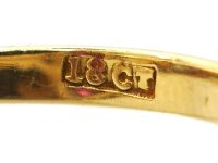 Edwardian 18ct Gold & Platinum Marquise Ring set with a Ruby & Diamonds