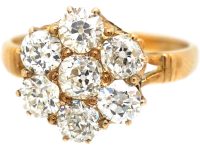 Edwardian 18ct Gold Diamond Cluster Ring