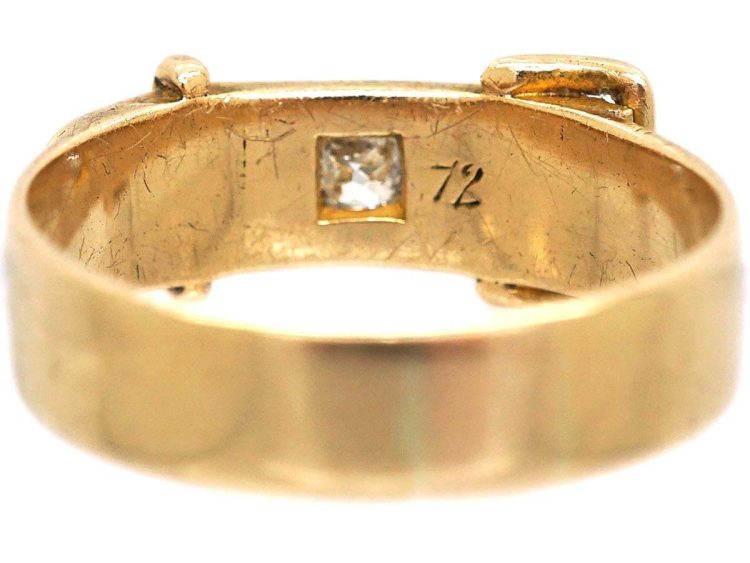 Victorian 15ct Gold Buckle Ring set with a Diamond