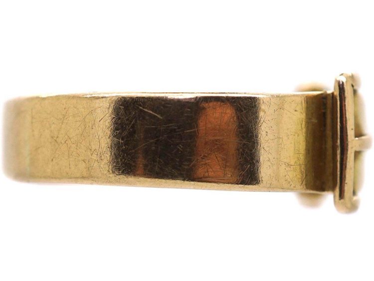 Victorian 15ct Gold Buckle Ring set with a Diamond