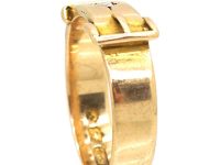 Victorian 15ct Gold Buckle Ring set with a Diamond