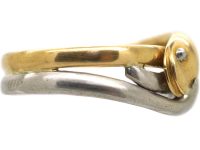 Edwardian 18ct Gold & Platinum Double Snake Ring