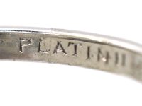 Art Deco Platinum Pierced Plaque Ring set with Sapphires & Diamonds