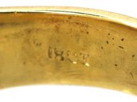 Victorian 18ct Gold Three Stone Ruby & Diamond Gypsy Ring