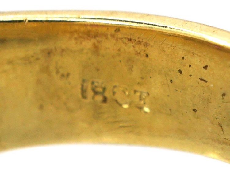 Victorian 18ct Gold Three Stone Ruby & Diamond Gypsy Ring