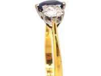 Early 20th Century 18ct Gold & Platinum, Sapphire & Diamond Three Stone Ring