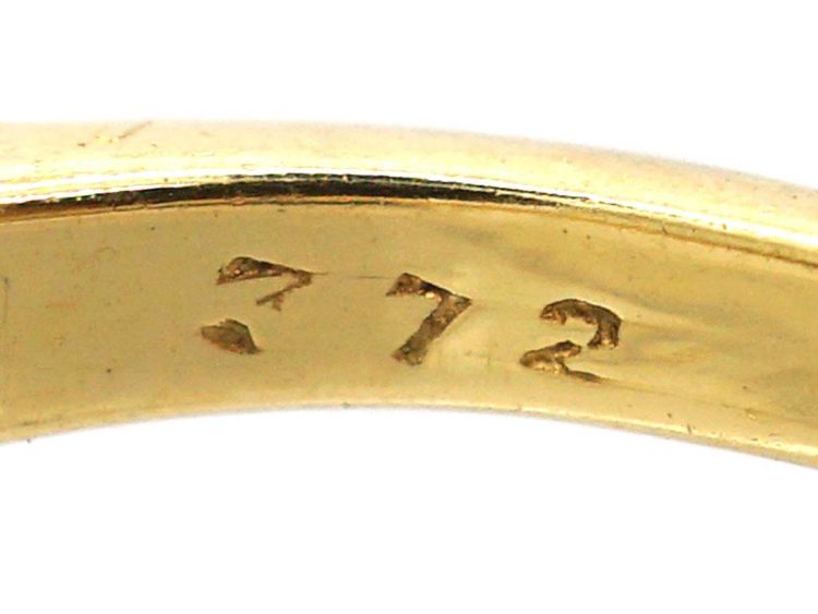 Edwardian 18ct Gold & Platinum Diamond Cluster Ring with Rose Diamond set Shoulders