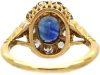 Victorian 18ct Gold, Sapphire & Diamond Oval Cluster Ring
