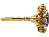 Victorian 18ct Gold, Sapphire & Diamond Oval Cluster Ring