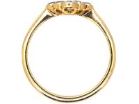 Edwardian 18ct Gold & Platinum Diamond Shaped Ring set with Diamonds
