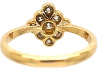 Edwardian 18ct Gold & Platinum Diamond Shaped Ring set with Diamonds