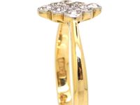 Edwardian 18ct Gold & Platinum Diamond Shaped Ring set with Diamonds