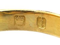 Victorian 18ct Gold Sapphire & Diamond Boat Shaped Ring