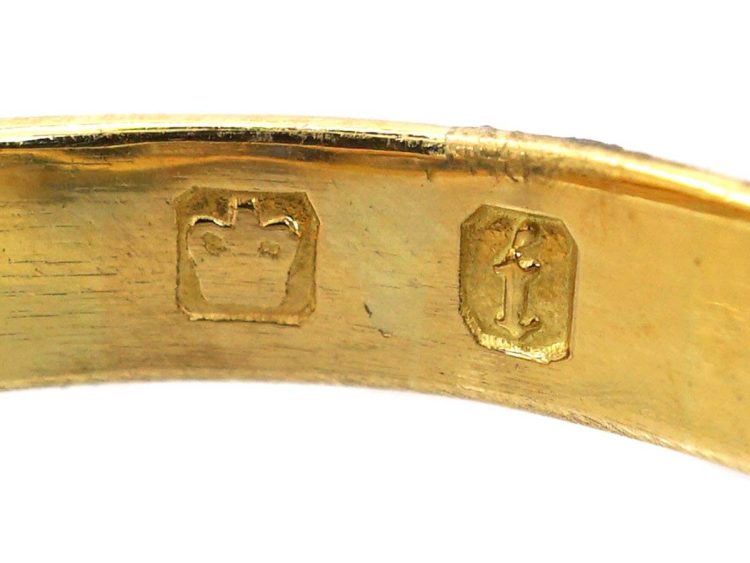 Victorian 18ct Gold Sapphire & Diamond Boat Shaped Ring