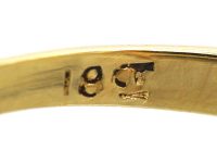 Edwardian 18ct Gold Boat Shaped Ring set with Rubies & Diamonds